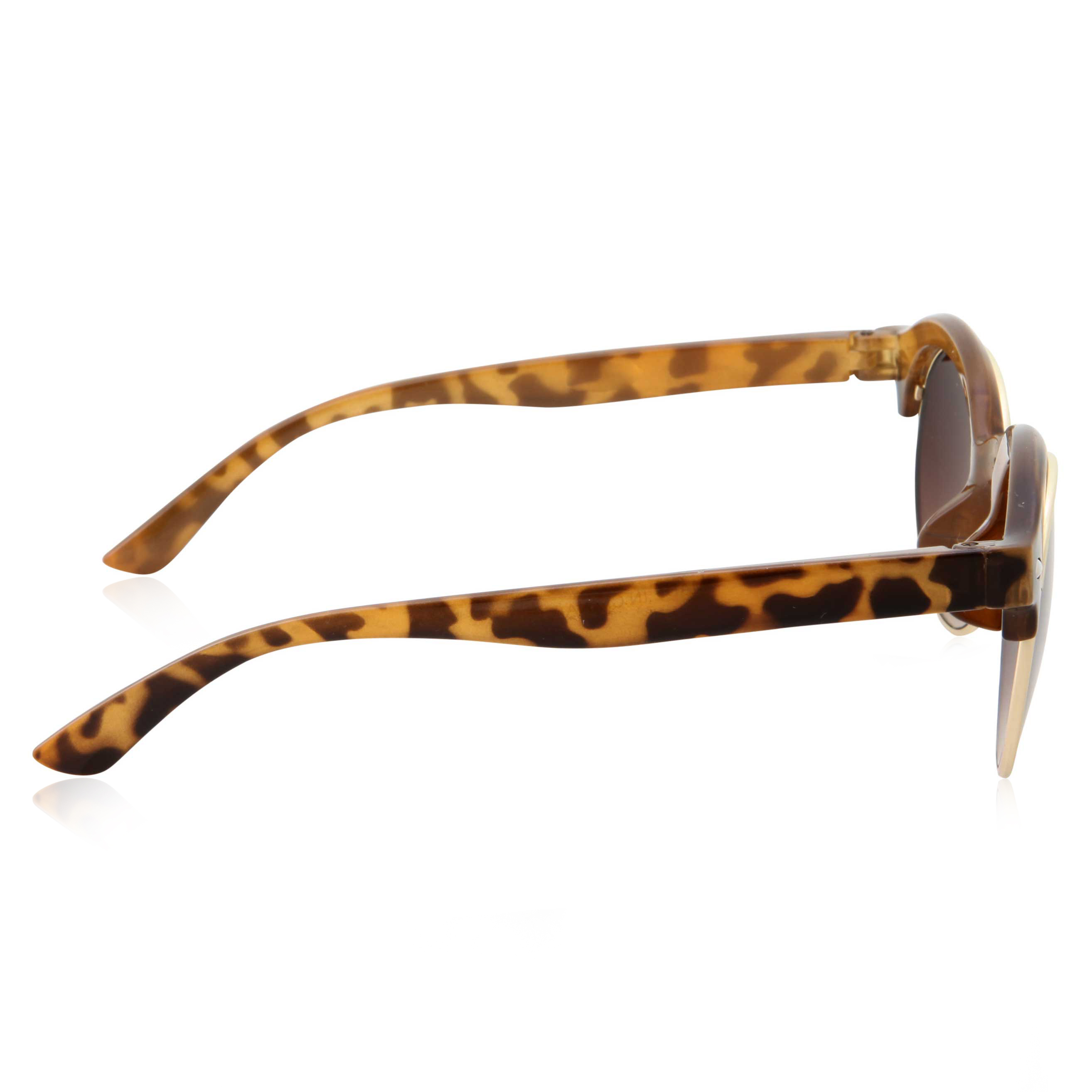 grinderPUNCH Classic Vintage Horned Rim Round Frame Adult Sunglasses for Men Women, Tortoise - image 4 of 5