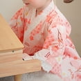 thumbnail image 4 of Hiiyo Robe Kimono à Manches Longues pour Petites Filles avec Ceinture, Tailles 1-6, 4 of 7