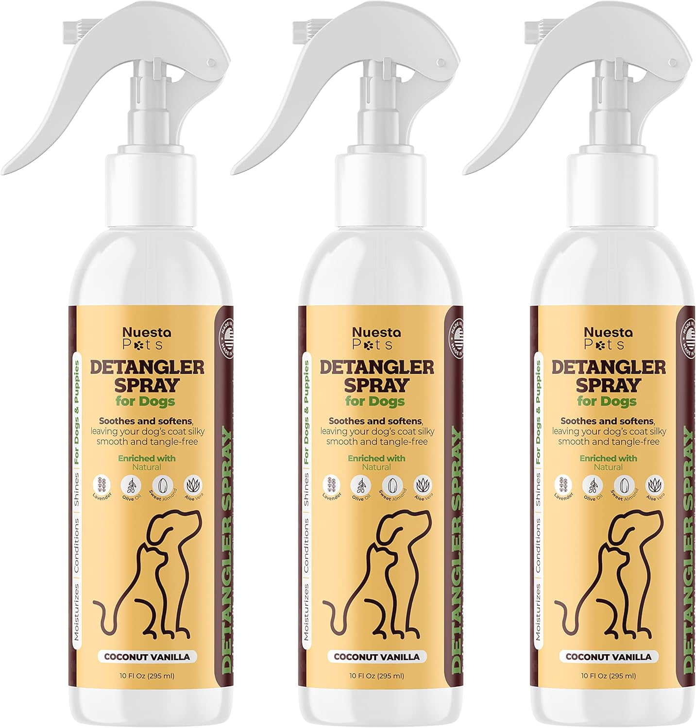 Nuesta Pets Detangler & Conditioner Spray for Dogs, 8oz