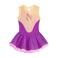 thumbnail image 5 of TiaoBug Kids Girls Sleeveless Figure Skating Dress Rhinestone Chiffon Ballet Leotard Ballerine Tutu Dress Purple 14, 5 of 7