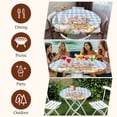 thumbnail image 7 of Easter Bunny Round Tablecloth, Fitted Table Cover with Elastic for 55"-60" Round Tables, Spring Easter Eggs Floral Blue Check Table Cloth Outdoor Indoor Dinning Party Waterproof Tablecloths, 7 of 7