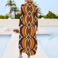 thumbnail image 2 of Retro Geometric Globe Pattern 546 Long Sleeved Shirt Dress Women's summer skirt, 2 of 6