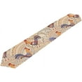 thumbnail image 5 of SKYSONIC Rectangle Cloth Table Runner Cute Roosters in Floral Ornament Table Cover 13x70in for Wedding Birthday Holiday, 5 of 5