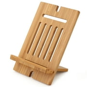 Pezin & Hulin Bamboo Mobile Cell Phone Stand,Smart Phone Desktop Charging Dock Holder Compatible with Pad,Plus