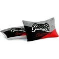 thumbnail image 4 of Botoutin 2-Piece Video Game Grey Red Comforter Bedding Sets, Twin, 4 of 5