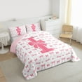 thumbnail image 3 of Feelyou Pink Bowknot Initial I Twin Comforter Sets, Kawaii Ribbon Bedding Set, 2-Piece, 3 of 8