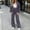 Dark Gray, variant on Women's 2‑Piece Casual Tracksuit Set, Ribbed Zip‑Up Round‑Neck Top & Elastic Waist Drawstring Wide‑Leg Sweatpants, Soft Stretch LoungeOutfit for Fall Winter Daily Casual Navy XL