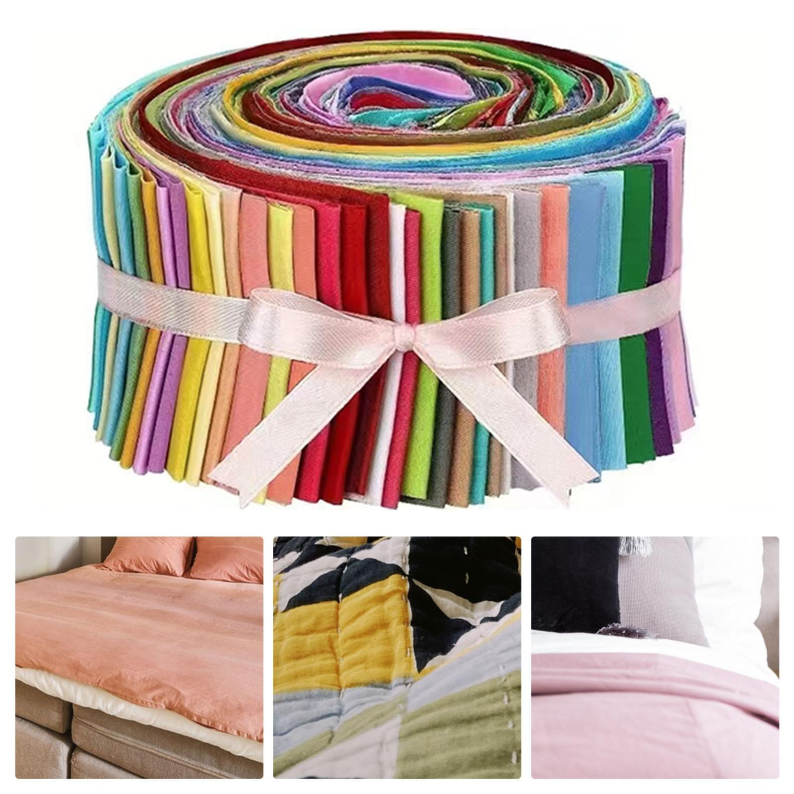 Wxqbjtam 40 Pieces Jelly Rolls Fabric Bundle Various Pattern Jelly Rolls Patchwork Sewing