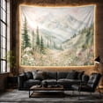 thumbnail image 6 of Misty Mountain Peaks with Wildflower Meadow Peaceful Watercolor for Nature Lovers Forest Landscape Art Housewarming Gift Tapestry Wall Hanging for Bedroom and Living Room, 6 of 7