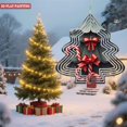 thumbnail image 4 of Stylish Metal Hanging Christmas Tree Wind Spinner - Modern Abstract Design with Red Bows & Candy Canes for Garden Decor, 4 of 7