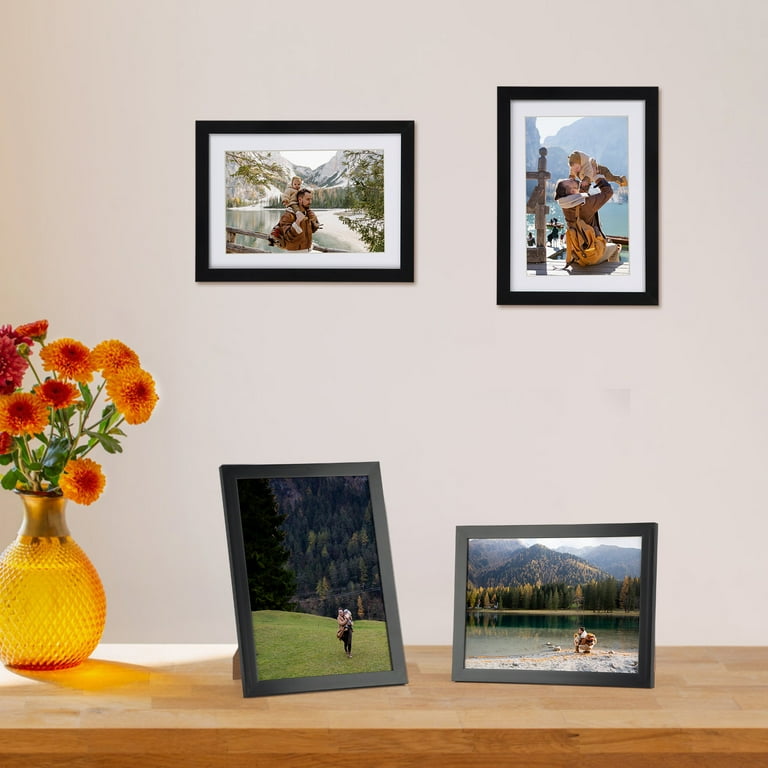 SESEAT Fotolijsten collage, galerij wandlijstset met 10 stuks, 10 x 10, 5 x 7, 4 x 6 frames in 3 verschillende afwerkingen, set van 10