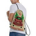 thumbnail image 3 of Easygdp Christmas Vintage Red Truck Drawstring Backpack, Beach Sackpack, Travel Sackpack Lightweight for Sports, Gym, Travel, Swimming - Small, 3 of 9