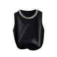 thumbnail image 2 of Hrsba White Beaded Knit Tank Top for Women Crewneck Sleeveless Undershirt Blazer Match Soft Lightweight Trendy Summer Casual Layering Camisole, 2 of 5