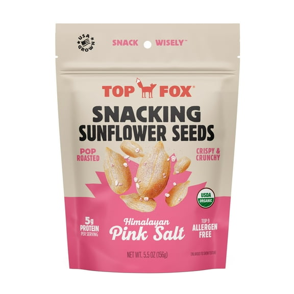 Top Fox Himalayan Pink Salt Snacking Sunflower Seeds 5.5 oz