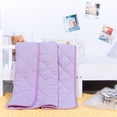 thumbnail image 3 of Ultra Soft Microfiber Toddler Comforter - Down Alternative Lightweight Crib Quilted Blanket, 39" x 47", Light Purple, Ntbay, 3 of 5