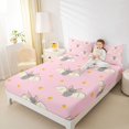 thumbnail image 3 of Manfei Halloween Sweet Flying Bat King Sheets 4pcs, Gothic Animal Bedding, Pink Gray Yellow,1 Fitted Sheet, 1 Flat Sheet and 2 Pillowcases, 3 of 5