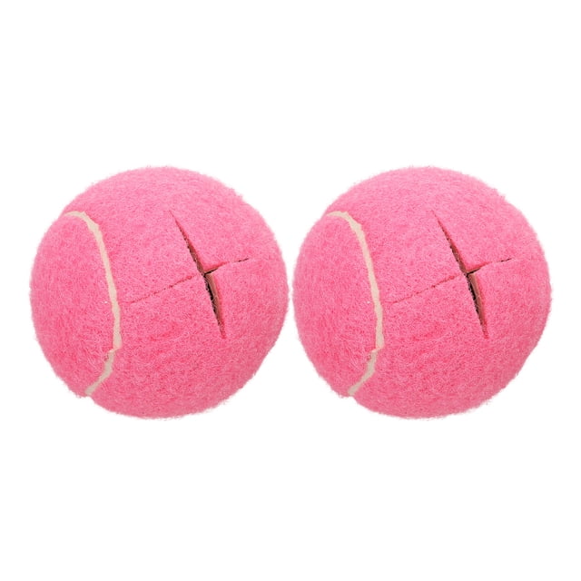 Uxcell 2 Pcs Pelotas de Tenis Precutadas para Andadores, Accesorios Universales de Pelotas Deslizantes Precutadas para Protección de Patas de Muebles y Pisos, Rosa Oscuro