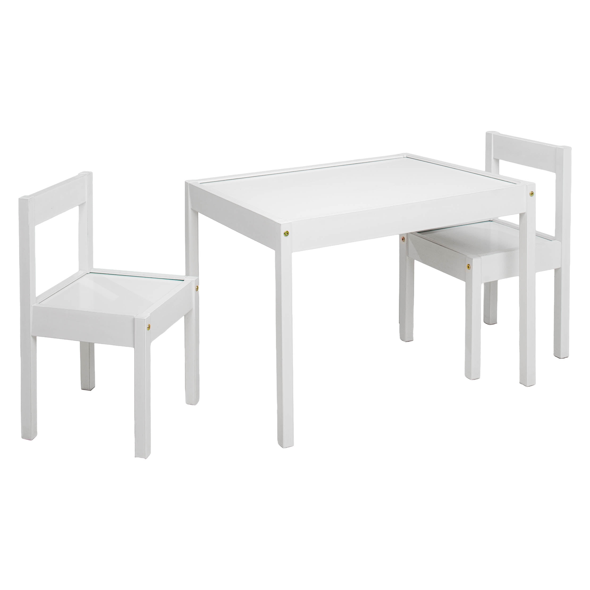 Mainstays Kids 3-Piece Table and Chair Set, White