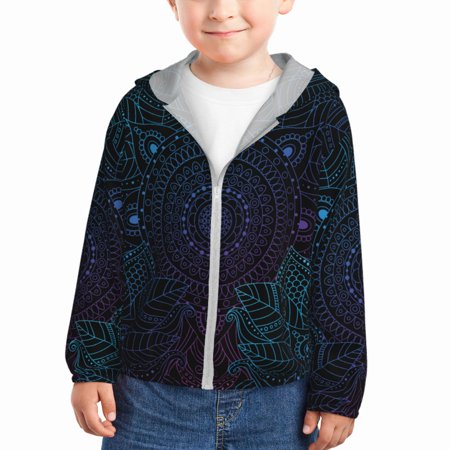 

Zeuib Boho Print Girls & Boys Sun Protection Hoodie with UPF 50+ Children’s Quick-Dry Jacket Perfect for Outdoor Activities-2 Years