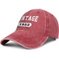 thumbnail image 2 of 70th Birthday Gifts for Men Women Hats 1953 Vintage 70 Year Old Embroidered Baseball Cap, 2 of 6