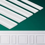 Peel and Stick Wall Molding, Chair Rail Wainscoting Panel, Finish Trim for Decoration (Paintable White, 9.8ft x 1.1in)