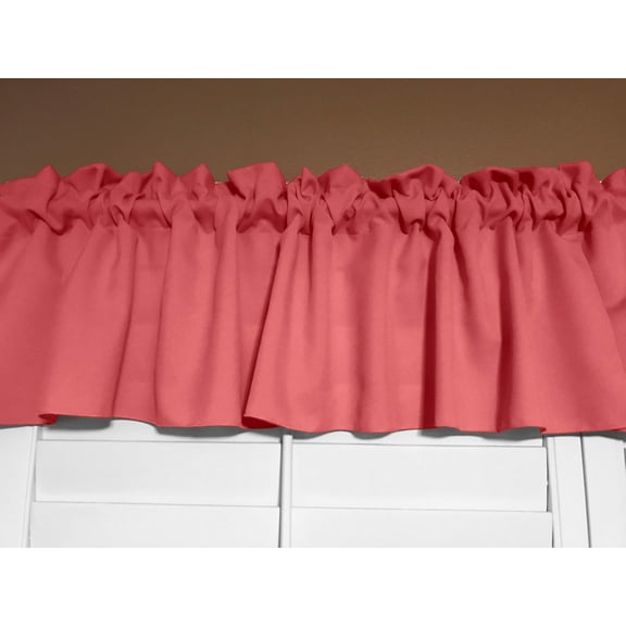 Solid Poplin Window Valance 58" Wide Coral