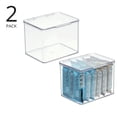 thumbnail image 2 of mDesign Plastic Kitchen Pantry/Fridge Organizer Box, Hinged Lid, 2 Pack, Clear, 2 of 9