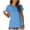 Blue, variant on TIHLMK T Shirts for Women Blue Women's Fashion Casual Shoulder Short Sleeve Solid Color T-Shirt Top Blouse Gift for Womens Tops