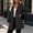 Black, variant on Women's Rain Jackets&nbsp;, Zip up Mid-length Waterproof Outdoor Windbreaker Raincoats with Hood Beige Size XL
