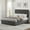 grey, variant on Queen Bed Frame with Adjustable Upholstered Headboard and 4 Storage Drawers, Faux Leather Upholstered Platform Beds, Diamond Stitched Button Tufted, White