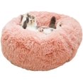 thumbnail image 1 of Fluffy Round Calming Dog Bed Plush Faux Fur, Anxiety Donut Small Dog Bed for Small Dogs, 1 of 4