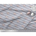thumbnail image 2 of Soimoi Gray Poly Georgette Fabric Heart & Teddy Face Stripe Printed Craft Fabric by the Yard 52 Inch Wide, 2 of 3