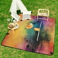thumbnail image 6 of Colorful Tie Dye Vortex Picnic Blanket Waterproof Outdoor Beach Blanket Hand-held Pad Suitable for Travel, Camping, Beach, Family Gatherings, 6 of 7