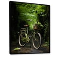thumbnail image 2 of Designart "Verdant Voyage Bike I" Bicycle Floater Framed Canvas Art Print, 2 of 5