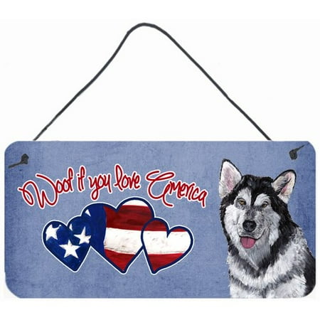 Caroline's Treasures Woof if you love America Alaskan Malamute by Sylvia Corban Painting Print Plaque