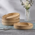 thumbnail image 2 of Vesteel Pasta Bowls Set of 4, 32oz Large Salad Bowls for Dinner Serving Soup, Ceramic Stoneware Pasta Plates with Textured Stripes, Microwave & Dishwasher Safe, Khaki, 2 of 8