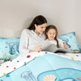 thumbnail image 5 of Feelyou Blue Initial R Twin Comforter Sets, Ocean Axolotl Animal Bedding Set, 2 Pieces, 5 of 8