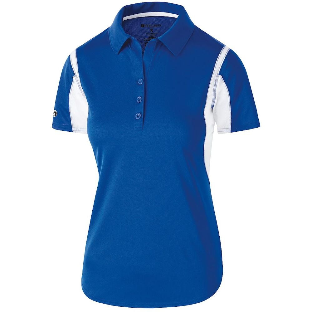 Holloway Sportswear XL Womens Integrate Polo Royal/White 222747