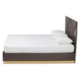 thumbnail image 4 of Baxton Studio Arcelia Dark Brown and Gold Finished Wood Queen Size Platform Bed, 4 of 9