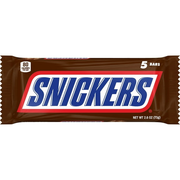Snickers Fun Size Chocolate Candy Bars - 2.6 oz (5 pack)