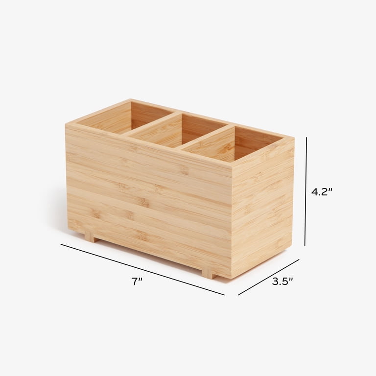 U Brands Zen Desktop Organizer, Bamboo, 3 Compartments photo 3