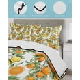 thumbnail image 3 of Twin Quilt Bedding Set, Orange Lemons Reversible Summer Quilt 3 Pieces, Summer Botanical Farmhouse Vintage Art Lightweight Bedspreads Coverlets with 2 Pillow Shams for All Seasons, 3 of 5