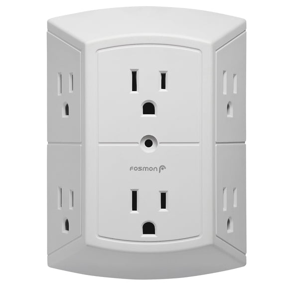 Fosmon ETL Listed 6 Outlet Extender, Multi Plug Wall Outlet, 15A Indoor Extender Splitter