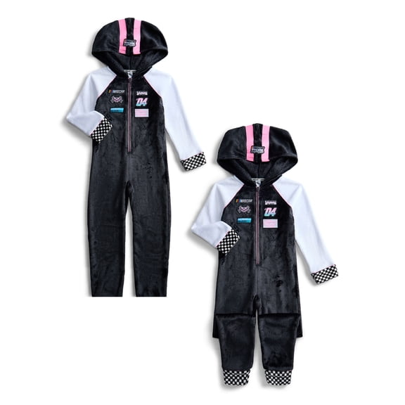 Justice Girls x Nascar Hooded Jumpsuit Pajamas with Long Sleeves, Sizes 5-18