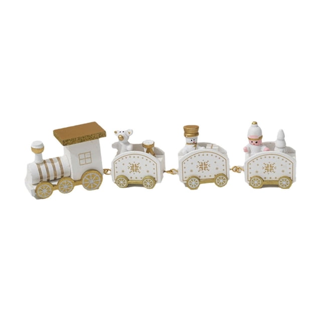 Adorno decorativo de tren navideño de madera