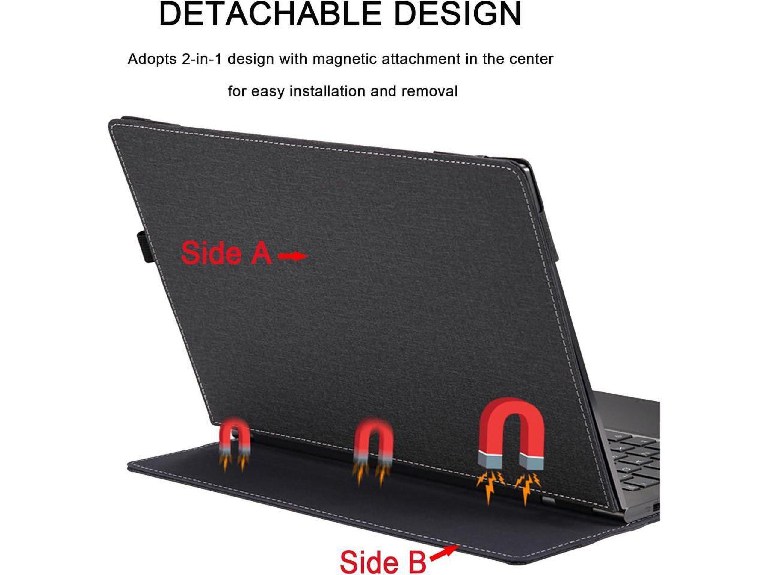Laptop Cover Case for 15.6 inch Lenovo Ideapad 5 15ABA7 15IAU7 & for Ideapad 5 15ARE05 15ALC05 15ITL05 15IIL05, Detachable PU Leather Protective Shell Laptop Sleeve Accessory with Pencil Holder