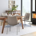 thumbnail image 4 of Magnus Dining Chair Brown & Silver Dining Chair, Modern Style, Plush and durable faux leather fabric, Plywood, Indoor Dining, 4 of 11