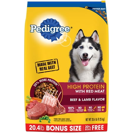 PEDIGREE High Protein Beef and Lamb Flavor Adult Dry Dog Food, 20.4