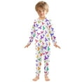 thumbnail image 3 of joogoo Bird Pattern 2 Piece Long Sleeve Tee and Pants Cotton Pajama Set 8Y, 3 of 7