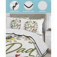 thumbnail image 3 of Twin XL Quilt Bedding Set, Father's Day Reversible Summer Quilt 3 Pieces, Summer Botanical Leaves Red Heart Birds Lightweight Bedspreads Coverlets with 2 Pillow Shams for All Seasons, 3 of 5
